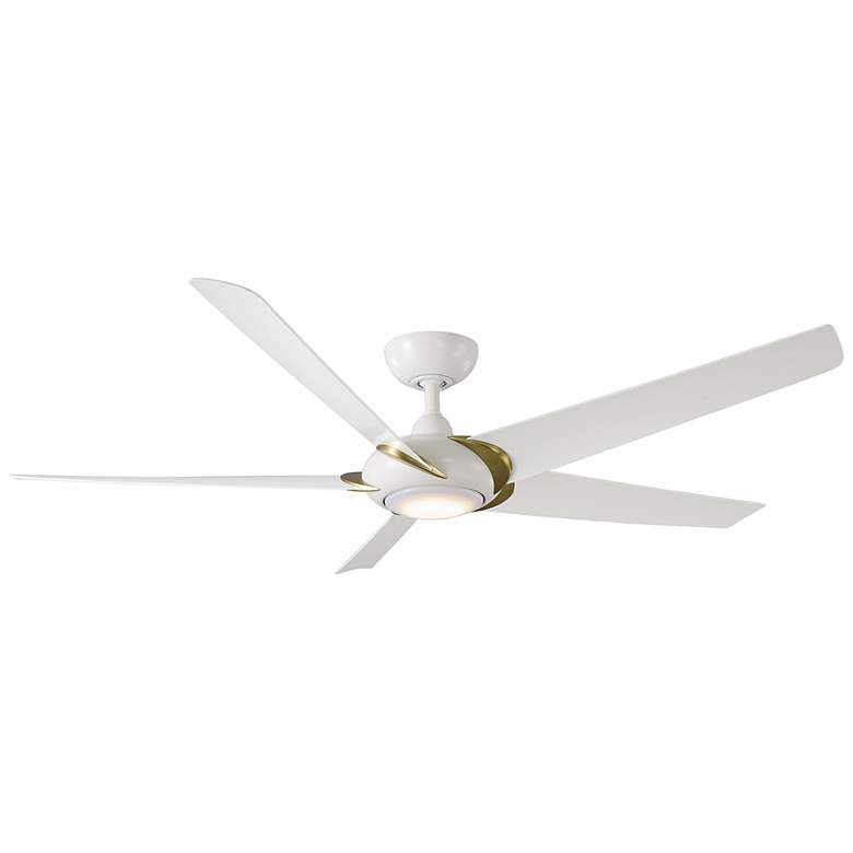 Image 2 62" Modern Forms Lucid Matte White LED Smart Wet Ceiling Fan