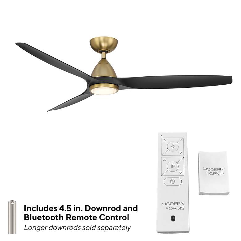 Image 5 62" Modern Forms Skylark Brass and Black 3000K LED Smart Ceiling Fan more views