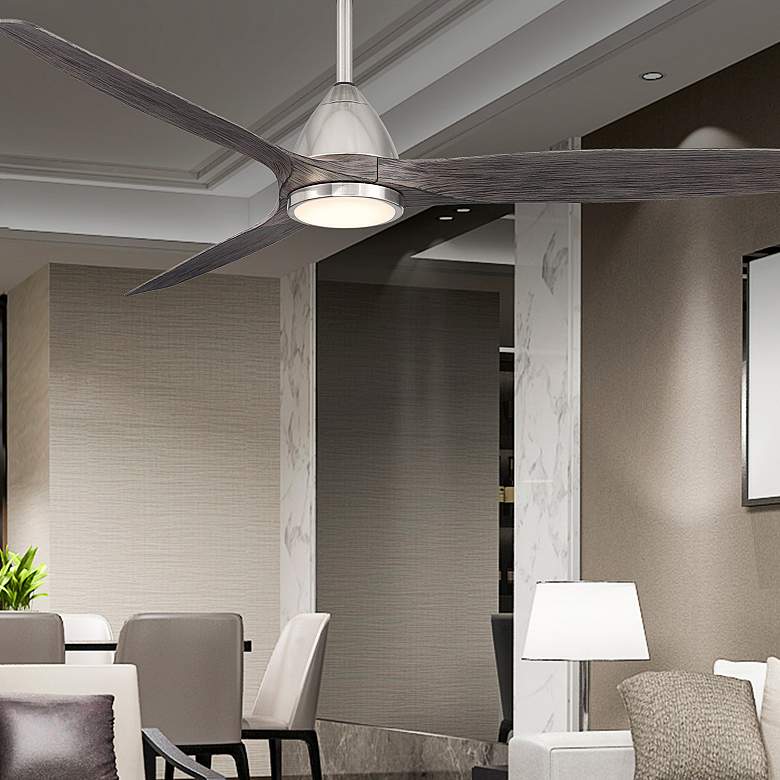 Image 1 62 inch Modern Forms Skylark Brushed Nickel 2700K LED Smart Ceiling Fan