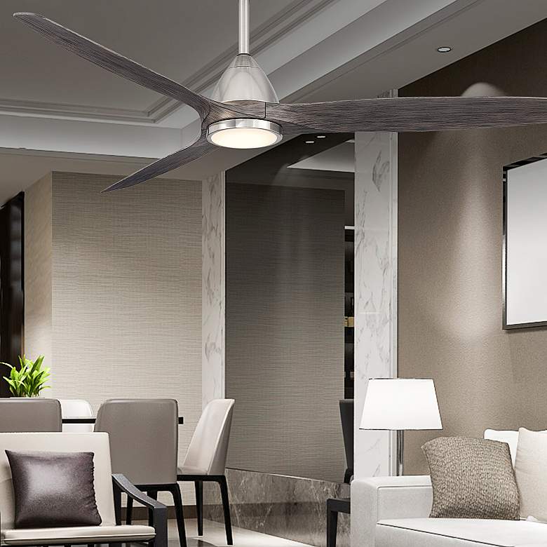Image 1 62" Modern Forms Skylark Brushed Nickel 3000K LED Smart Ceiling Fan