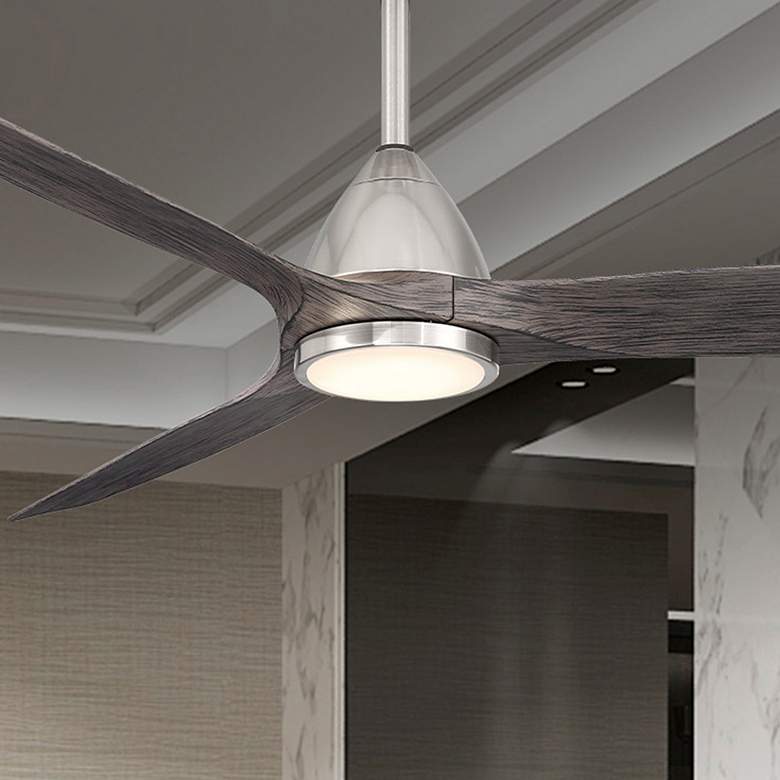 Image 1 62" Modern Forms Skylark Brushed Nickel 3000K LED Smart Ceiling Fan