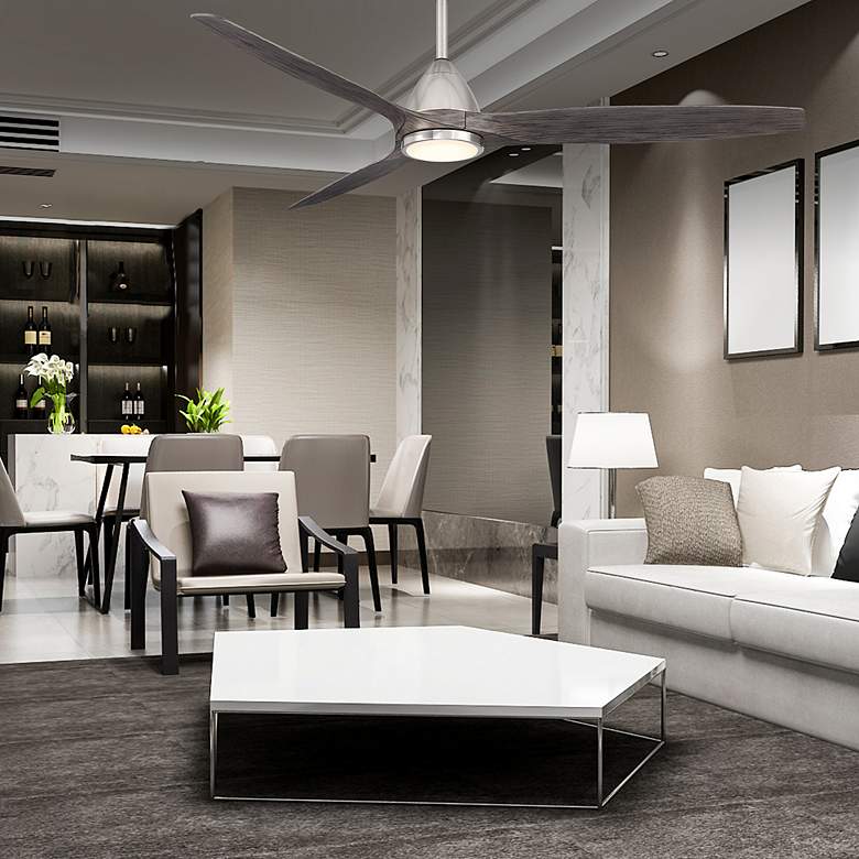 Image 6 62" Modern Forms Skylark Brushed Nickel 3000K LED Smart Ceiling Fan more views