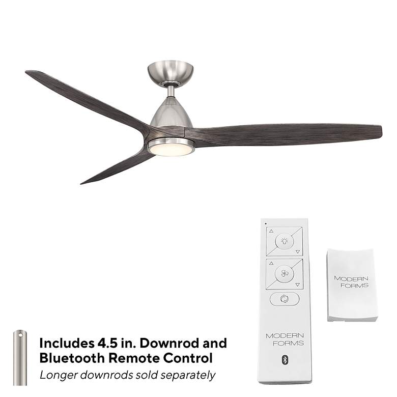 Image 7 62" Modern Forms Skylark Brushed Nickel 3000K LED Smart Ceiling Fan more views