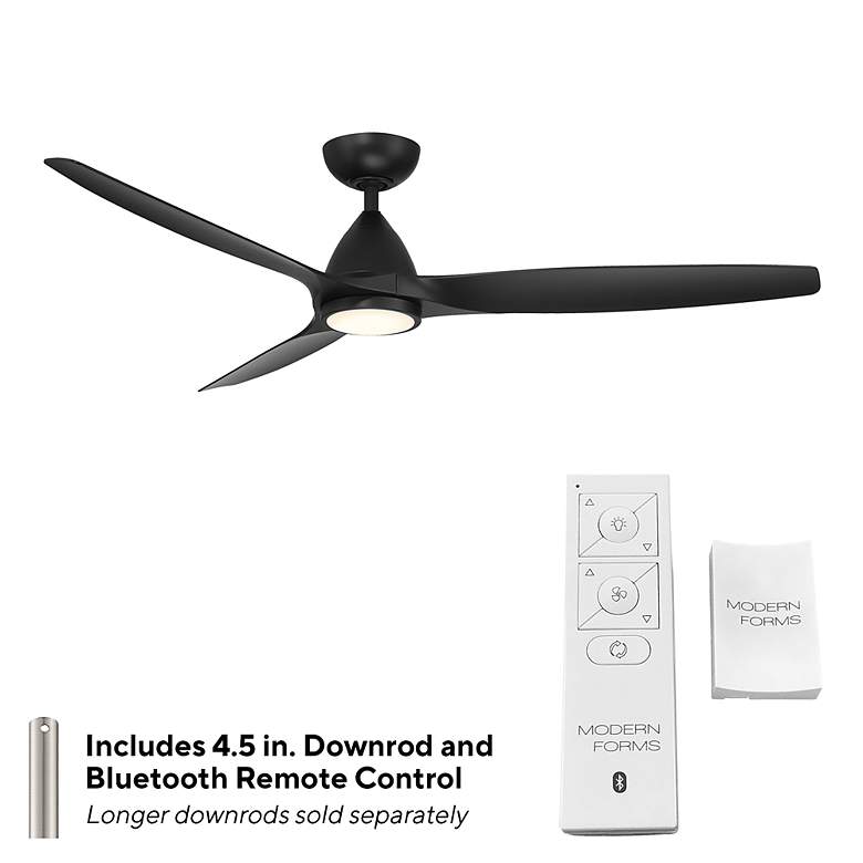 Image 5 62 inch Modern Forms Skylark Matte Black 3000K LED Smart Ceiling Fan more views