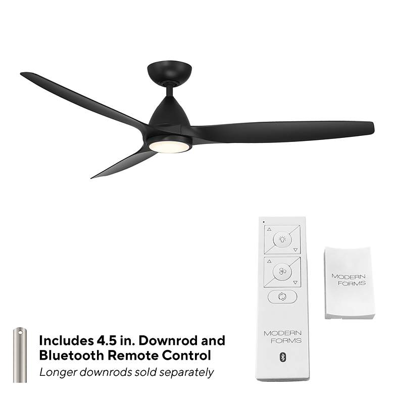 Image 5 62" Modern Forms Skylark Matte Black 3000K LED Smart Ceiling Fan more views