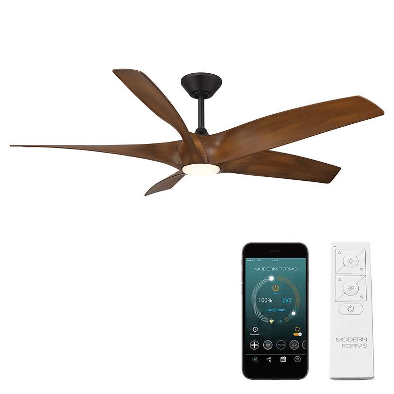 Image 7 62" Modern Forms Zephyr 5 Distressed Koa Outdoor LED Smart Ceiling Fan more views