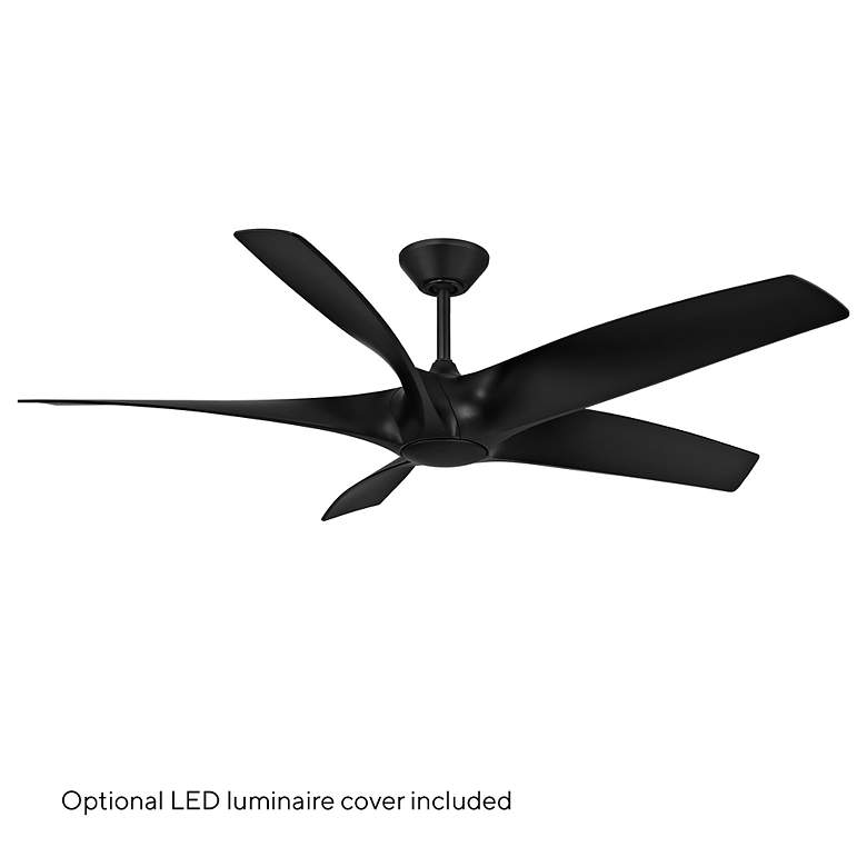 Image 4 62" Modern Forms Zephyr 5 Matte Black Outdoor LED Smart Ceiling Fan more views
