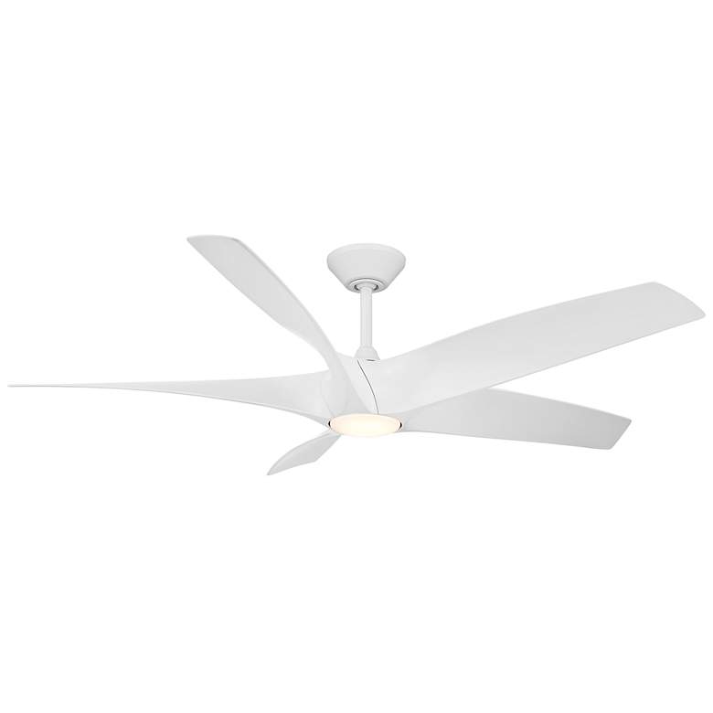 Image 1 62" Modern Forms Zephyr 5 Matte White Outdoor LED Smart Ceiling Fan