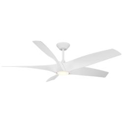 62" Modern Forms Zephyr 5 Matte White Outdoor LED Smart Ceiling Fan