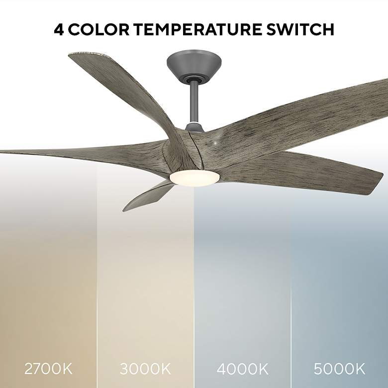Image 6 62" Modern Forms Zephyr Graphite LED Smart Ceiling Fan more views