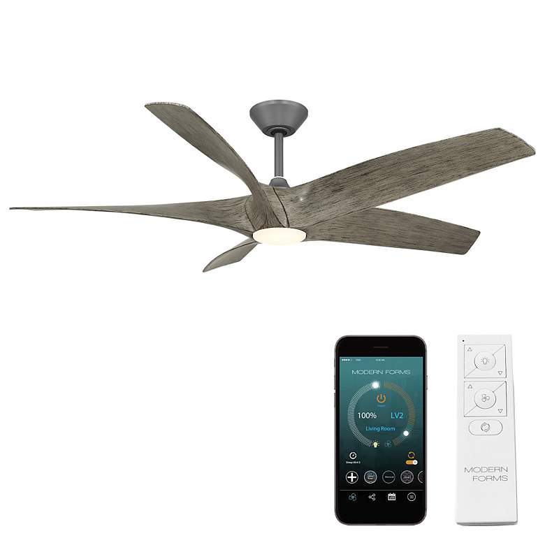 Image 7 62" Modern Forms Zephyr Graphite LED Smart Ceiling Fan more views