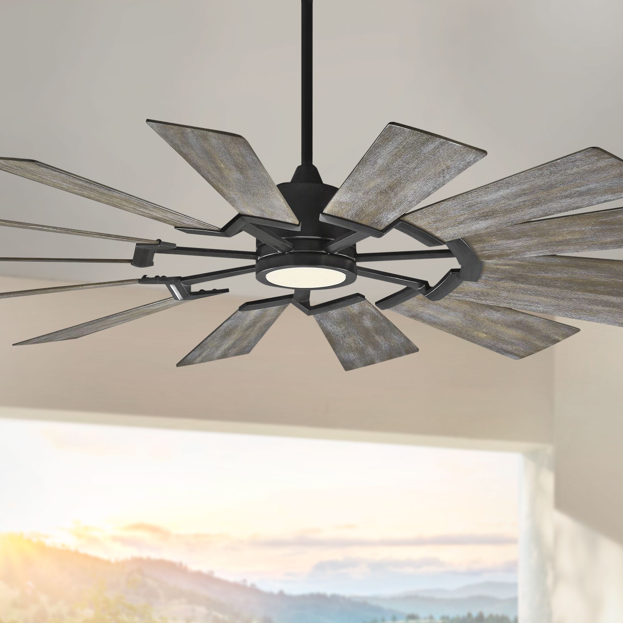 rustic windmill ceiling fans