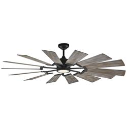 62&quot; Prairie Large Windmill Ceiling Fan with Remote