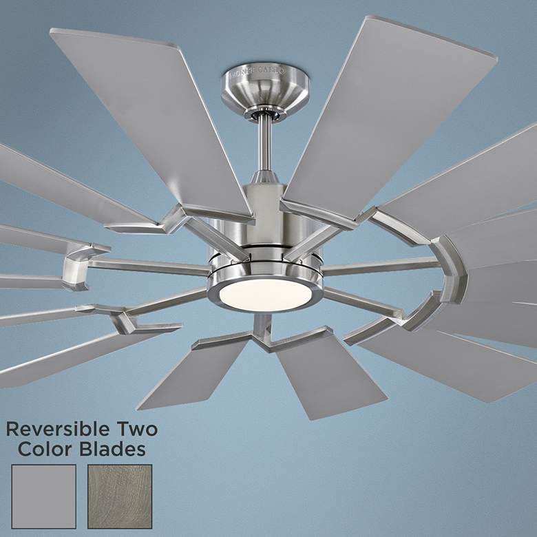 Image 1 62 inch Prairie Steel Damp Windmill Ceiling Fan with Remote