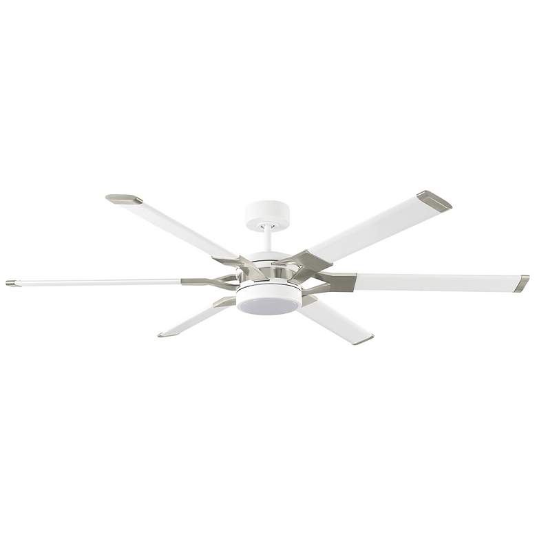 Image 2 62" Visual Comfort Loft Matte White LED Damp Ceiling Fan with Remote