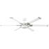 62" Visual Comfort Loft Matte White LED Damp Ceiling Fan with Remote