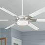 1_62" Visual Comfort Loft Matte White LED Damp Ceiling Fan with Remote