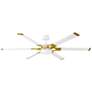2_62" Visual Comfort Loft White Brass LED Damp Rated Fan with Remote
