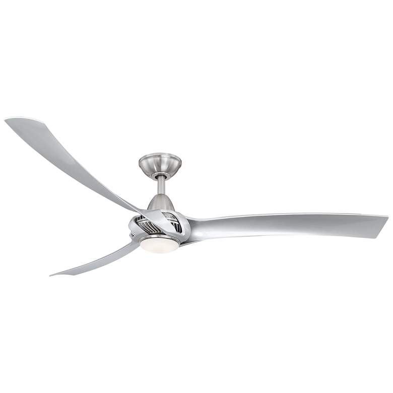 Image 1 62" Wind River Droid XL Nickel Indoor LED Ceiling Fan with Remote