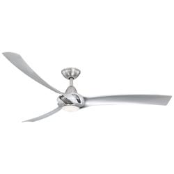 62" Wind River Droid XL Nickel Indoor LED Ceiling Fan with Remote