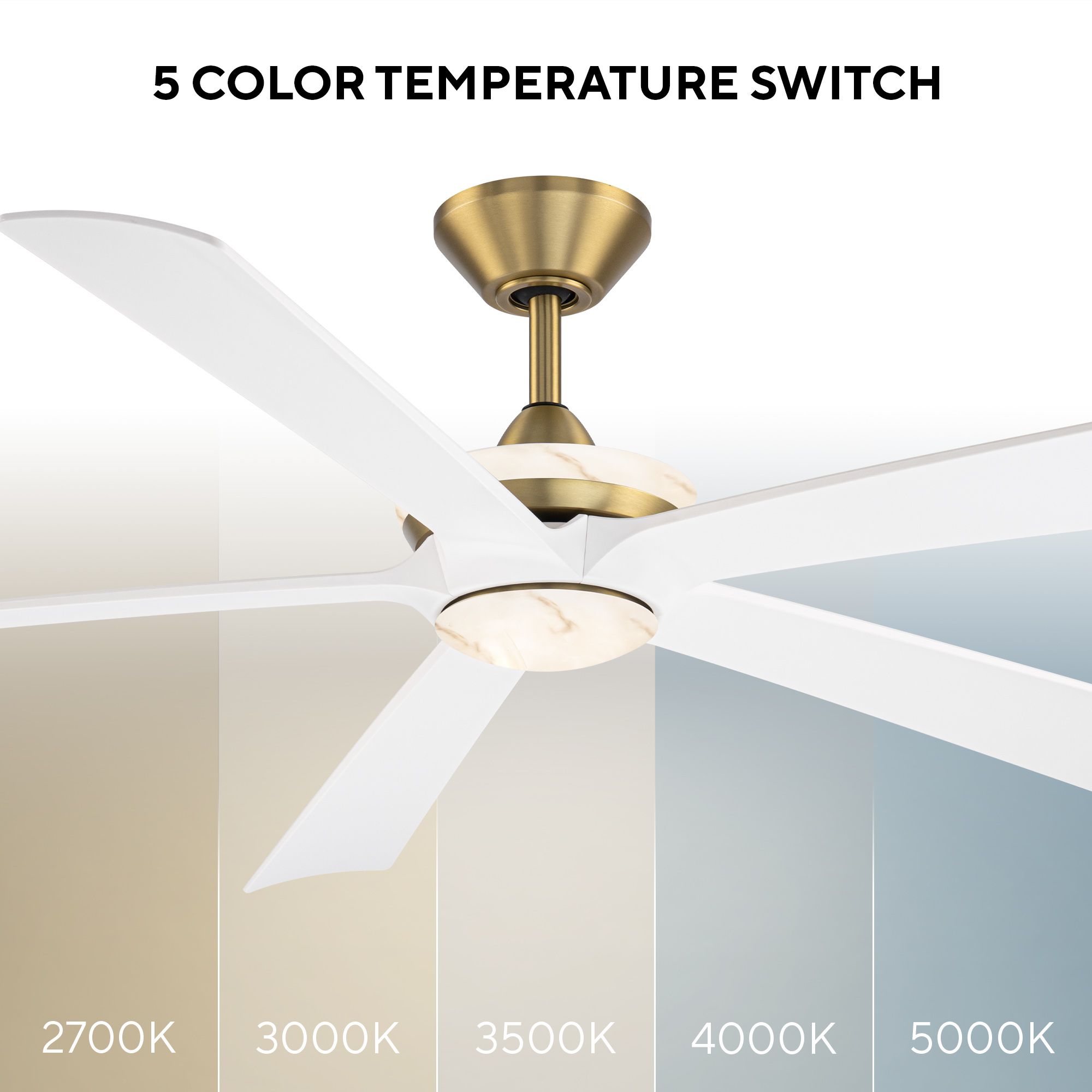 Image 6 62" Modern Forms Crown Soft Brass 5CCT L more views