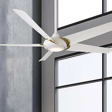 62" Modern Forms Lucid Matte White 2700K LED Smart Wet Ceiling Fan