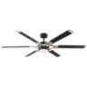 62" Monte Carlo Loft Black and Steel Damp Rated Fan with Remote