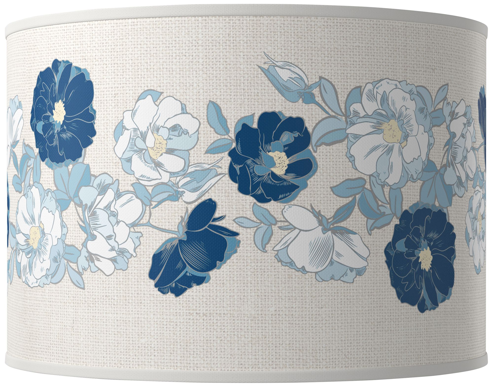Color Plus Ovo 28 1/2" Rose Bouquet Shade Mykonos Blue Table Lamp