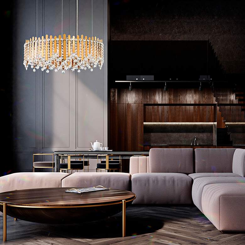 Image 1 Schonbek Chatter 24" Wide Gold Mirror Crystal Pendant Light in scene