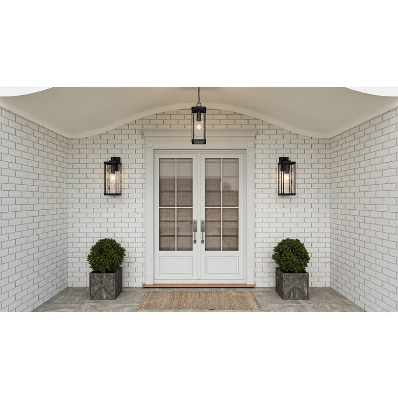 Image 1 Quoizel Balchier 19 3/4" High Matte Black Outdoor Wall Light in scene