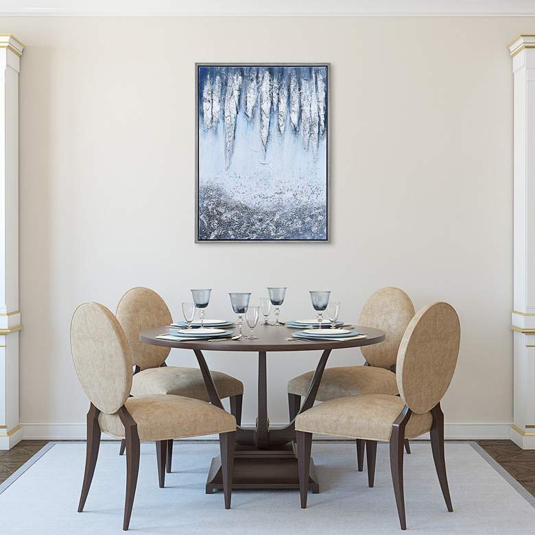 Image 1 Icicles 40 inch High Rectangular Framed Canvas Wall Art in scene