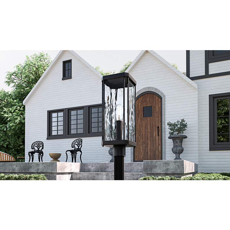 Image 1 Quoizel Balchier 20 1/4" High Matte Black Outdoor Post Light in scene
