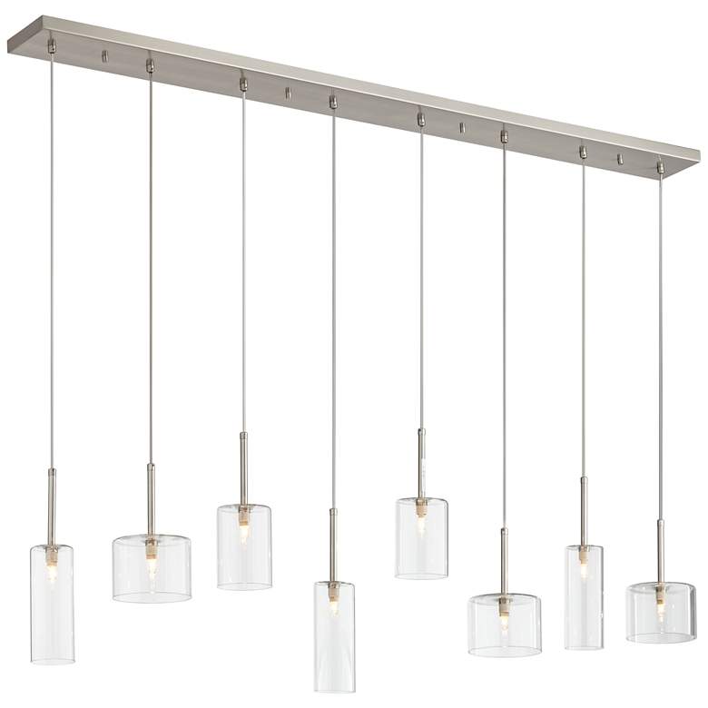 Image 1 62E55 - 60 inch Set of 8 Glass Pendants with Canopy