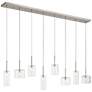 62E55 - 60" Set of 8 Glass Pendants with Canopy