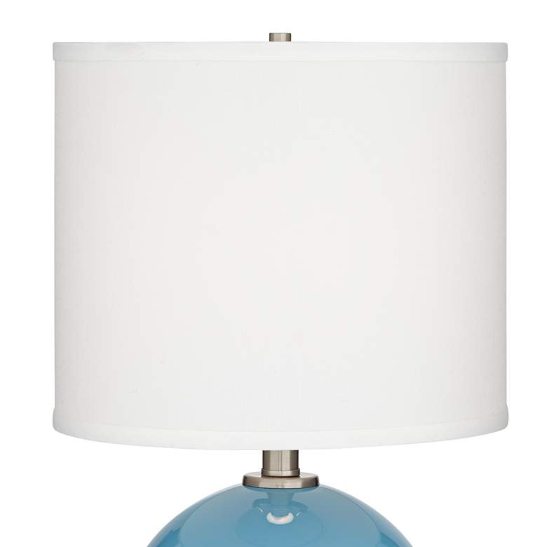 Image 2 62E56 - Blue Globe Accent Table Lamp with 1 USB and 1 Outlet more views