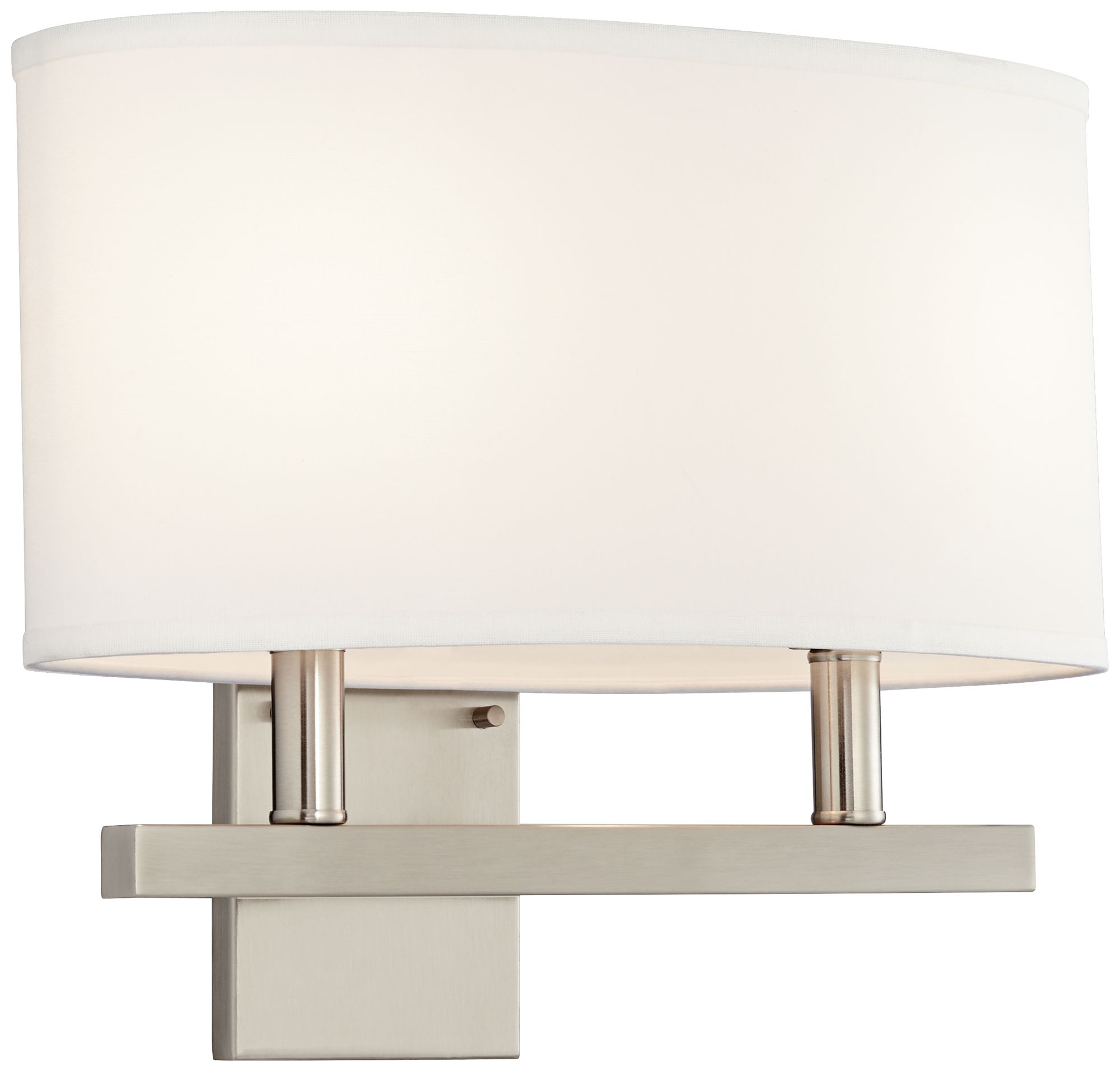 Image 2 62E58 - 17"W Brushed Nickel Double Socket Wall Light more views