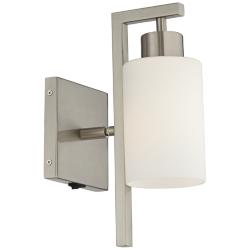 62E69 - 12&quot;H Square Metal Tube Sconce with Frosted Glass