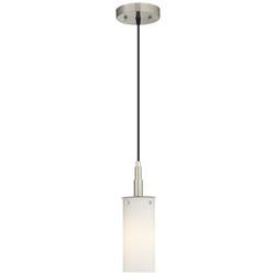 62E70 - 8&quot;H Glass Pendant with Brushed Nickel details