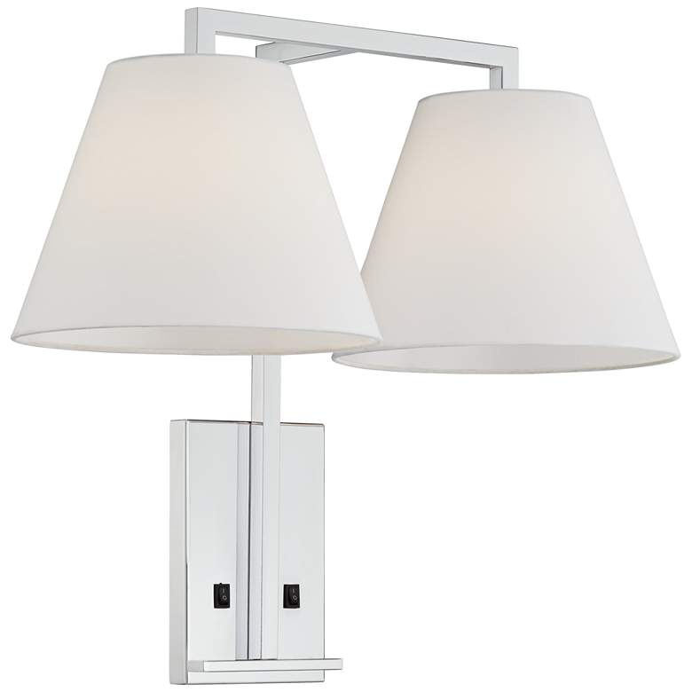 Image 1 62E75 - Chrome Double Pendant Headboard Lamp