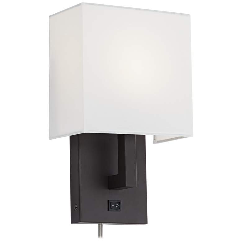 Image 1 62E78 -11.5"H Dark Bronze Metal Wall Sconce w/Half Rect