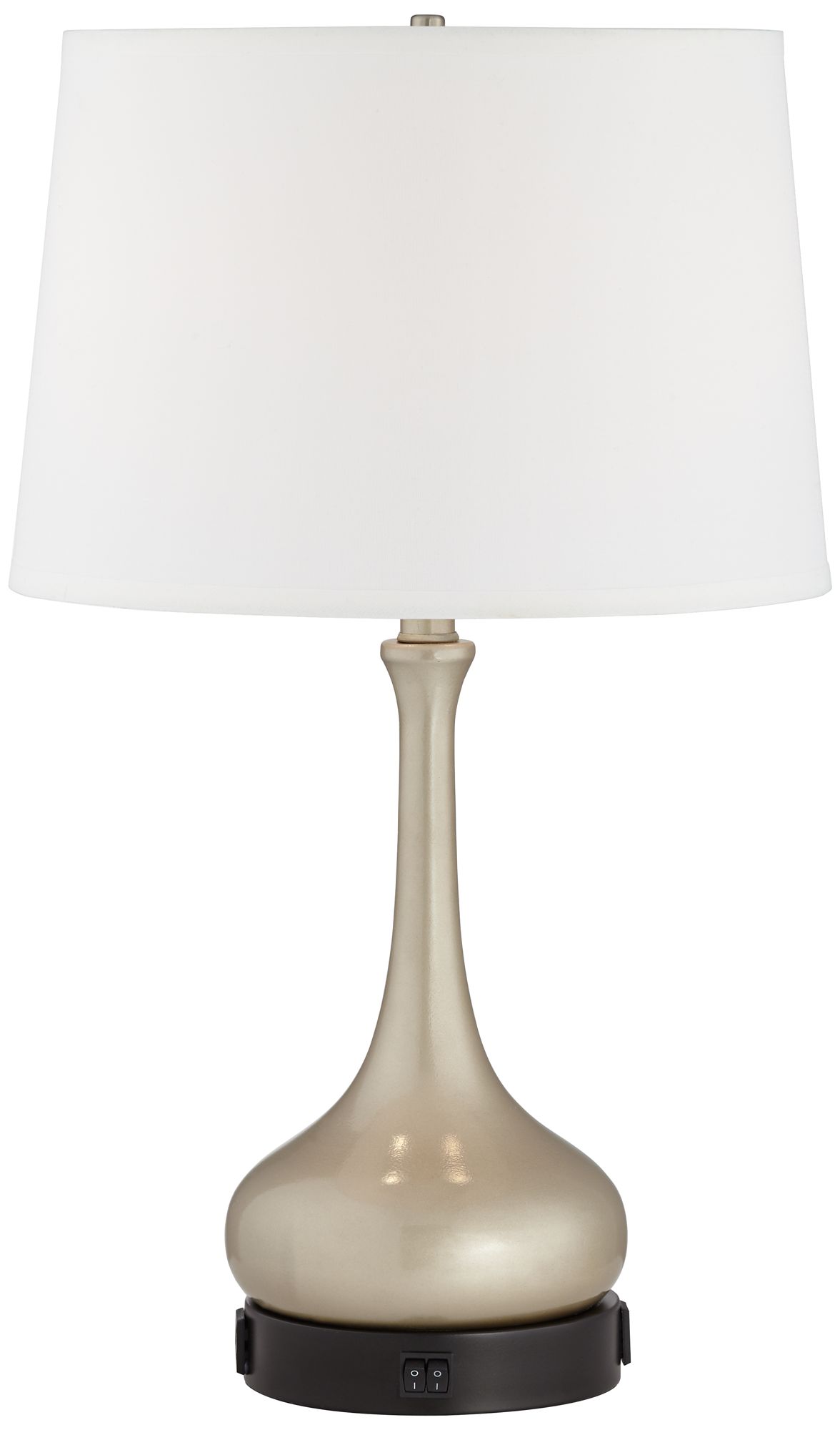 62F59 - Double Socket Gold Table Lamp 2 Outlets