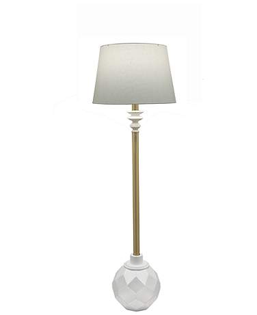 63" H Flat White/Oculux Bronze Contemporary Floor Lamp