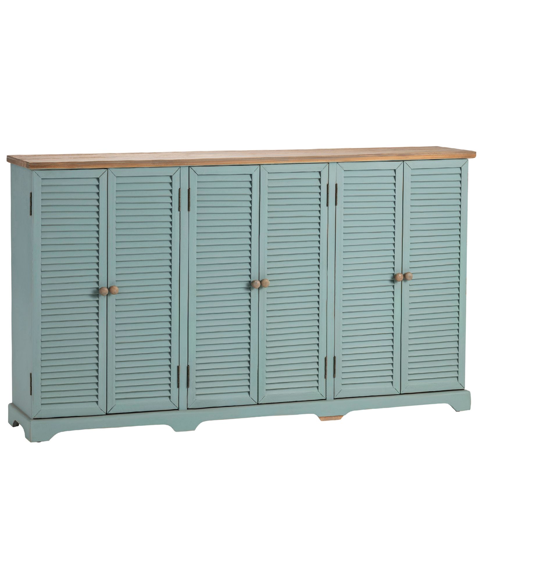 Image 2 63 in. Blue Solid Wood 6 Door Sideboard_Buffet Table