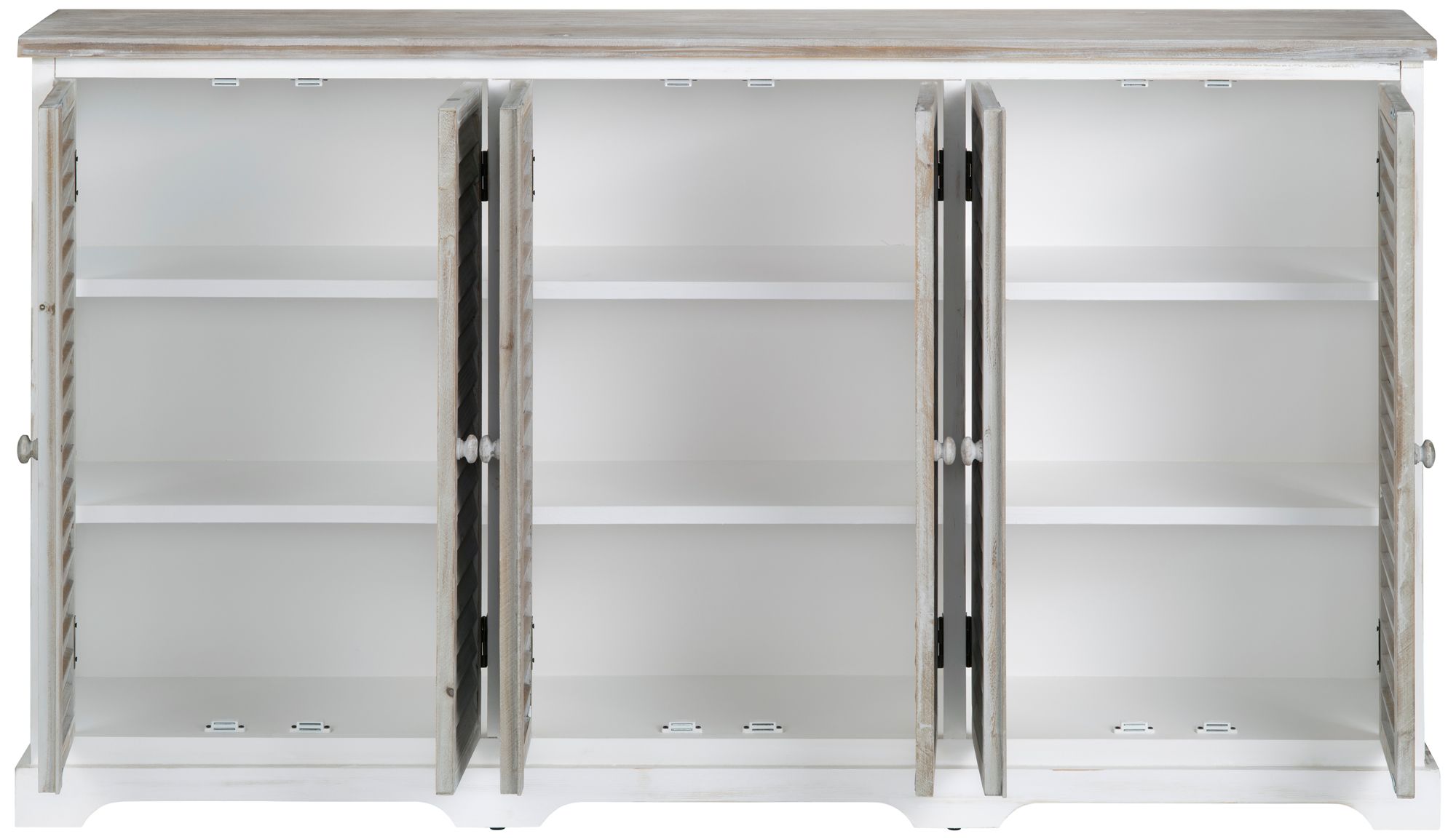 Image 3 63 in. White Solid Wood 6 Door Sideboard_Buffet Table more views