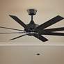 63" Fanimation Levon Black Eight Blade Indoor Pull Chain Ceiling Fan