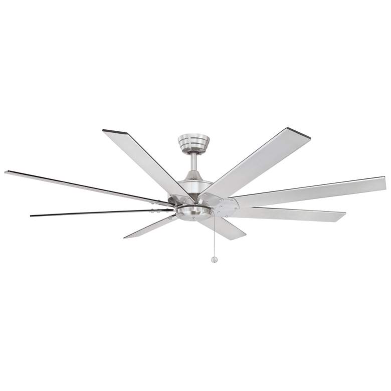 Image 1 63 inch Fanimation Levon Brushed Nickel Eight Blade Pull Chain Ceiling Fan