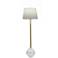 63" H Flat White/Oculux Bronze Contemporary Floor Lamp