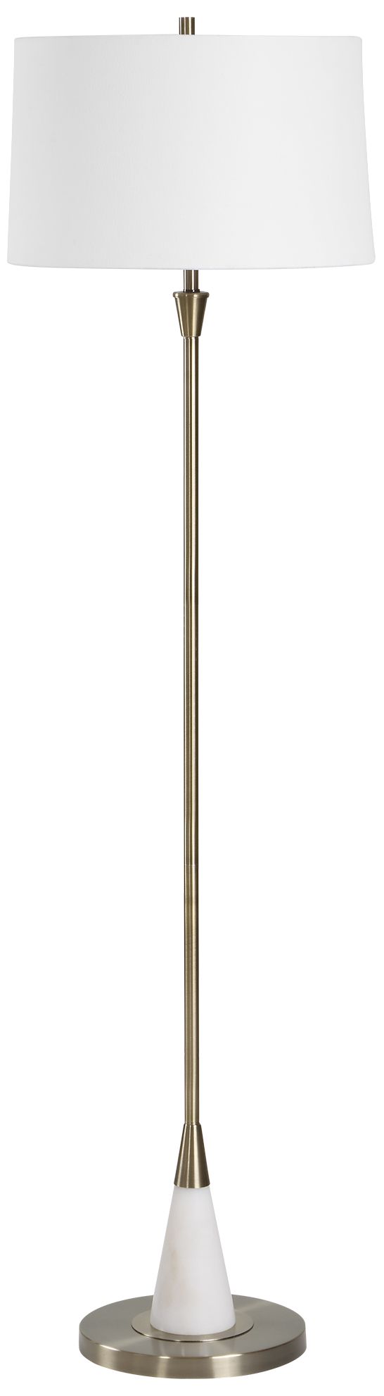Image 4 63" High Antique Brass Metal with Marble Floor Lamp more views