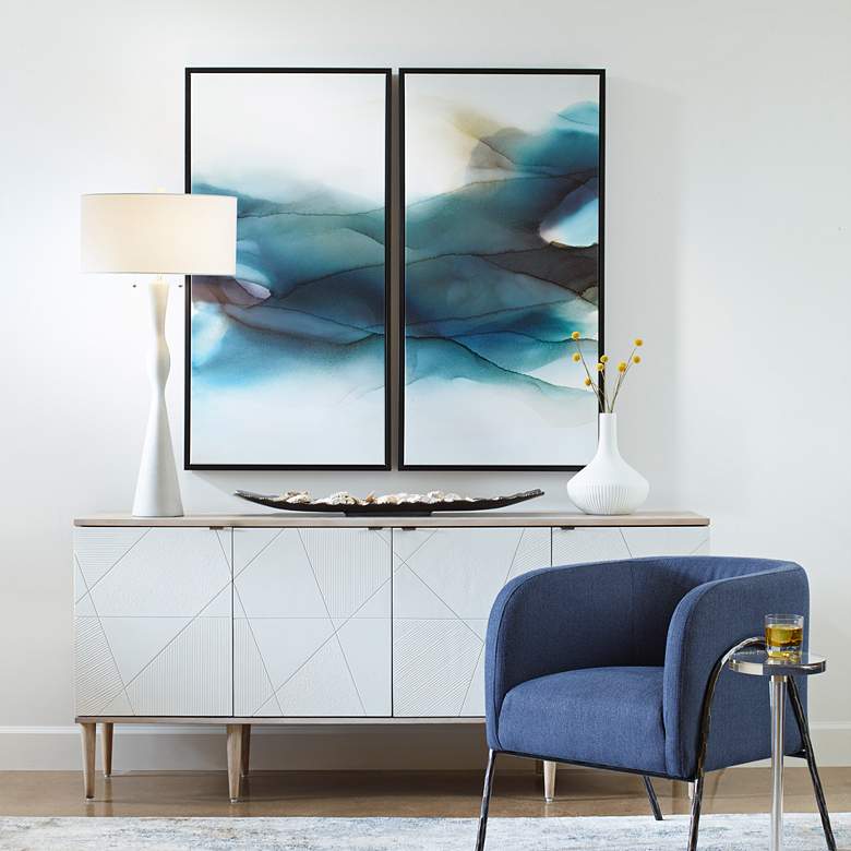 Image 1 September Desert 49"H 2-Piece Framed Canvas Wall Art Set in scene