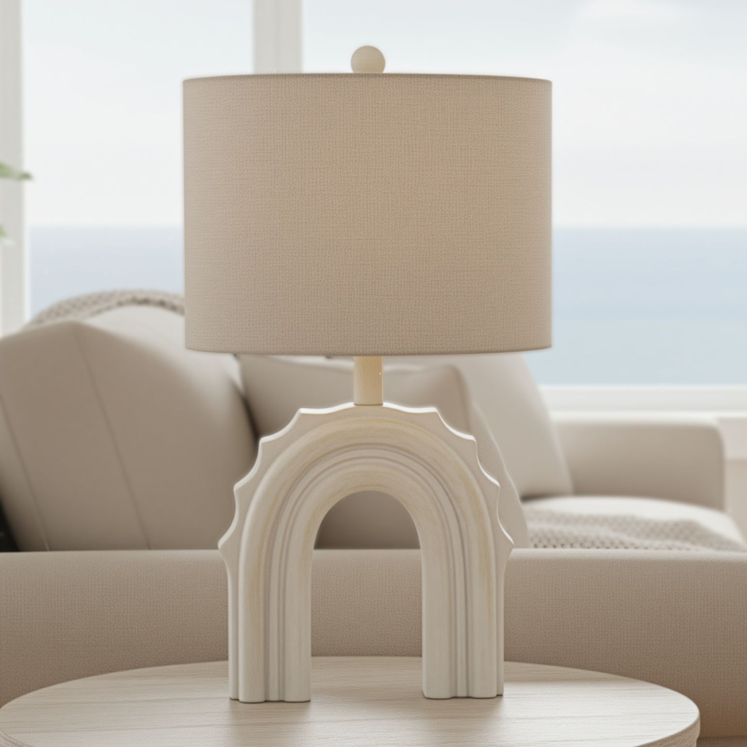 Image 1 Attica 20 1/2" High Ivory Coastal Arch Accent Table Lamp in scene